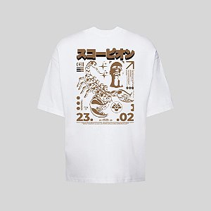 Camiseta Oversized Streetwear Masculina Estampa Costas Scorpion