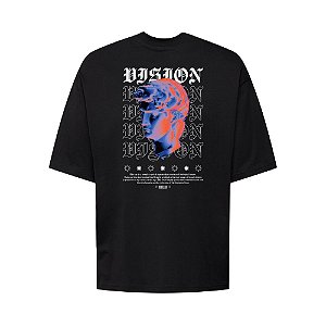 Camiseta Oversized Streetwear Masculina Estampa Costas Vision