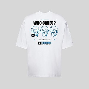 Camiseta Oversized Streetwear Masculina Estampa Costas Who Cares