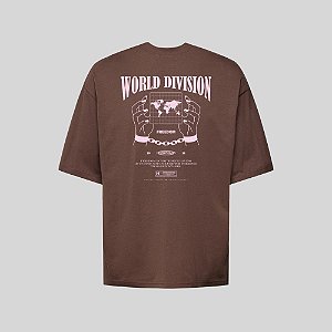 Camiseta Oversized Streetwear Masculina Estampa Costas World Division