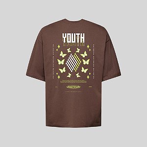 Camiseta Oversized Streetwear Masculina Estampa Costas Youth