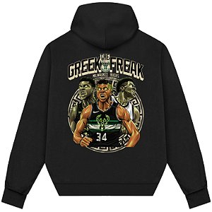 Blusão Moletom Streetwear Basquete Masculino Feminino Giannis The Greek Freak - Preto