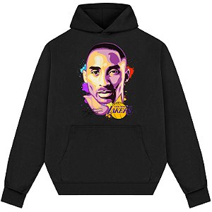 Blusão Moletom Streetwear Basquete Masculino Feminino Kobe Bryant Assinatura - Preto