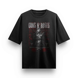 Camiseta Oversized Bandas de Rock Camisa Guns N Roses Clássica Envio Imediato