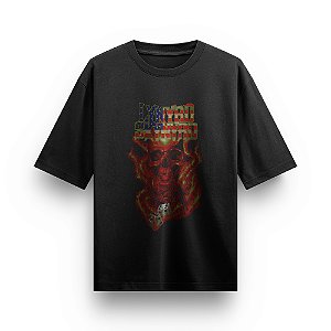 Camiseta Oversized Bandas de Rock Lynyrd Skynyrd Camisa Preta Unissex