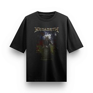 Camiseta Oversized Bandas de Rock Camisa Megadeth Preta Unissex