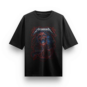 Camiseta Oversized Bandas de Rock Metallica Rockwear Heavy Metal