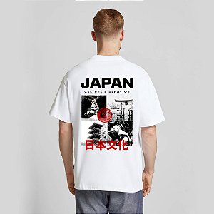 Camiseta Streetwear  em Algodão Premium com Estampa - Japan
