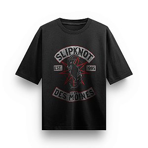 Camiseta Oversized Bandas de Rock Slipknot Rock and Roll