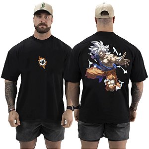 Camiseta Oversized Masculina Larga Para Treino e Academia - Dragon Ball Goku-01