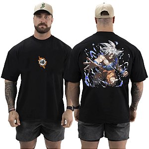 Camiseta Oversized Masculina Larga Para Treino e Academia - Dragon Ball Goku-03