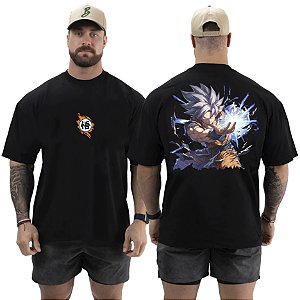 Camiseta Oversized Masculina Larga Para Treino e Academia - Dragon Ball Goku-04