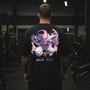 Camiseta Oversized Masculina Larga Para Treino e Academia - Dragon Ball Majin Boo-01