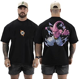 Camiseta Oversized Masculina Larga Para Treino e Academia - Dragon Ball Majin Boo-02