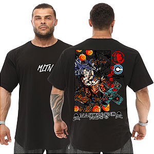 Camiseta Oversized Masculina Larga Para Treino e Academia - Dragon Ball Goku-06