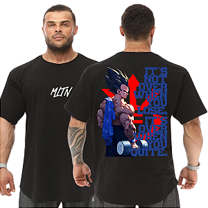 Camiseta Oversized Masculina Larga Para Treino e Academia - Dragon Ball Vegeta