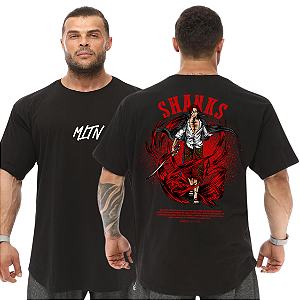 Camiseta Oversized Masculina Larga Para Treino e Academia - One Piece Shanks