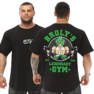 Camiseta Oversized Masculina Larga Para Treino e Academia - Dragon Ball Broly Gym