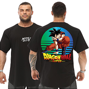 Camiseta Oversized Masculina Larga Para Treino e Academia - Dragon Ball Goku-07