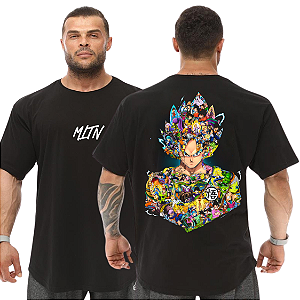 Camiseta Oversized Masculina Larga Para Treino e Academia - Dragon Ball Goku-08