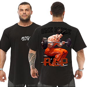 Camiseta Oversized Masculina Larga Para Treino e Academia - Dragon Ball Gohan One More Rep