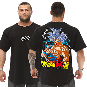 Camiseta Oversized Masculina Larga Para Treino e Academia - Dragon Ball Super Goku