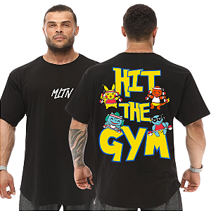 Camiseta Oversized Masculina Larga Para Treino e Academia - Pokémon Hit The Gym
