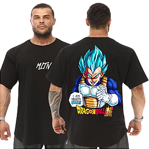 Camiseta Oversized Masculina Larga Para Treino e Academia - Dragon Ball Vegeta-04