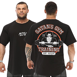 Camiseta Oversized Masculina Larga Para Treino e Academia - Dragon Ball Mr. Satan Gym
