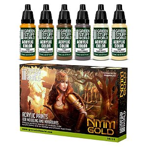 Set de Pintura Green Stuff World - NMM GOLD (Box x6 17ml) Amarelos