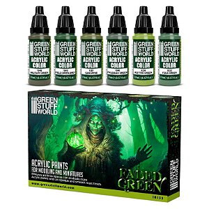 Set de Pintura Green Stuff World - FADED GREEN (Box x6 17ml) Verdes