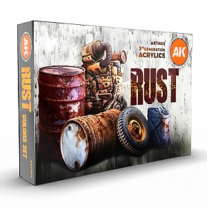Conjunto Tintas Acrílicas RUST COLORS - AK Interactive (Box x6 17ml)