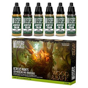 Set de Pintura Green Stuff World - Wood & Bark (Box x6 17ml)