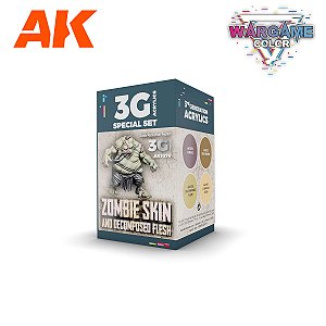 Tinta Acrílica AK Interactive - WARGAME COLOR SET. ZOMBIE SKIN - 4 Tintas Acrílicas de 17ml