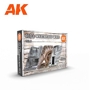 Tinta Acrílica AK Interactive - OLD & WEATHERED WOOD VOL 2  - 6 Tintas Acrílicas de 17ml