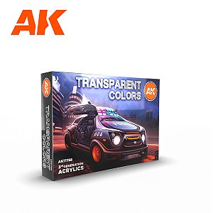 Tinta Acrílica AK Interactive - TRANSPARENT COLORS SET - 6 Tintas Acrílicas de 17ml