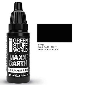 Tinta Acrílica Green Stuff World - MAXX DARTH - Preto Absoluto - 17ml