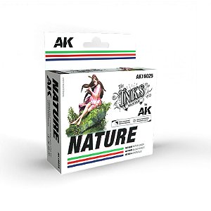 Conjunto de tintas acrílicas - AK Interactive: THE INKs - NATURE com 3 frascos de 30ml