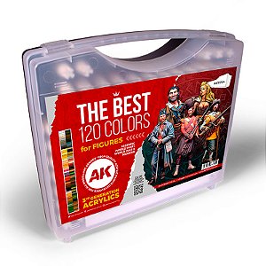 Conjunto de Tintas Acrílicas AK Interactive - Para FIGURAS - Maleta com 120 cores