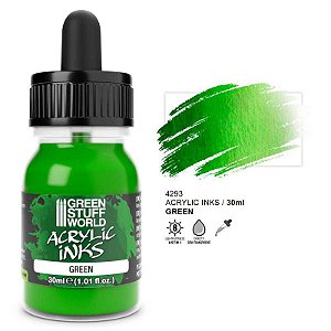 Tinta Acrílica Green Stuff World: Acrylic Inks - VERDE  Alta Cobertura 30ml