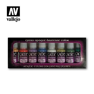 Conjunto de tintas Acrílica Vallejo Game Color - Extra Opaque (Alta cobertura): 8x potes de 17ml