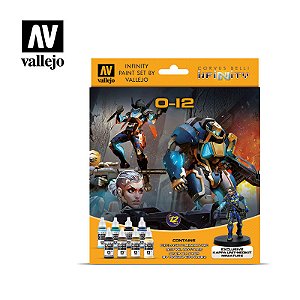 Conjunto de tintas Acrílica Vallejo Game Color - O-12: Infinity 8x potes de 17ml + 1 miniatura