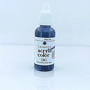 Tinta Acrílica Acrylic Color - PRETO - Talento (20ml)