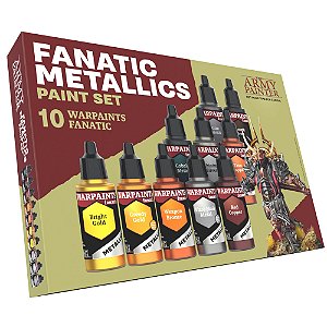 Conjunto de Tintas Acrílicas: Warpaints Fanatic: Metallics Set - Army Painter (10x 18ml)