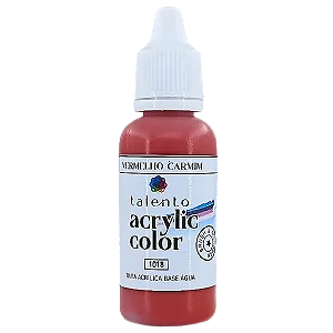 Tinta Acrílica Acrylic Color - VERMELHO CARMIM - Talento (20ml)