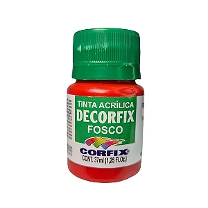 Tinta Acrílica Decorfix Fosca VERMELHO FOGO - Corfix (37ml)