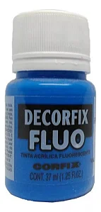 Tinta Acrílica Decorfix Fluorescente AZUL - Corfix (37ml)