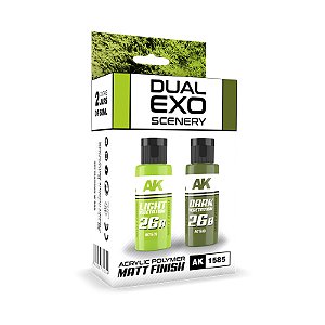 Conjunto Tintas Acrílicas Dual Exo - LIGHT VEGETATION & DARK VEGETATION - AK Interactive (Box x2 60ml)