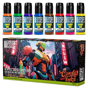 Conjunto Tintas Acrílicas CANDY INKS - Green Stuff World (Box x8 17ml)