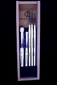 Kit Premium 5 pincéis profissionais com Estojo - Dreamer Studio